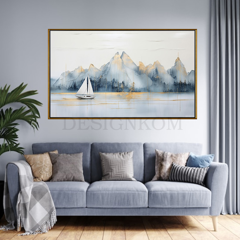 landscape mountain boat river