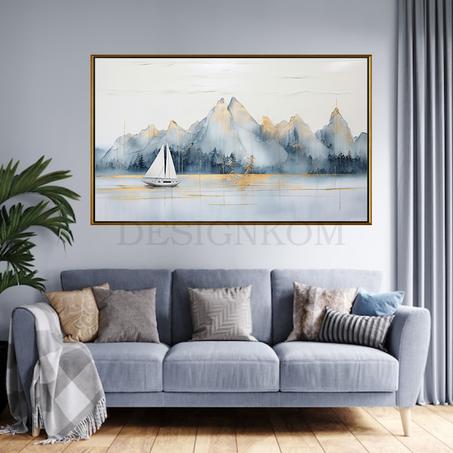 landscape mountain boat river