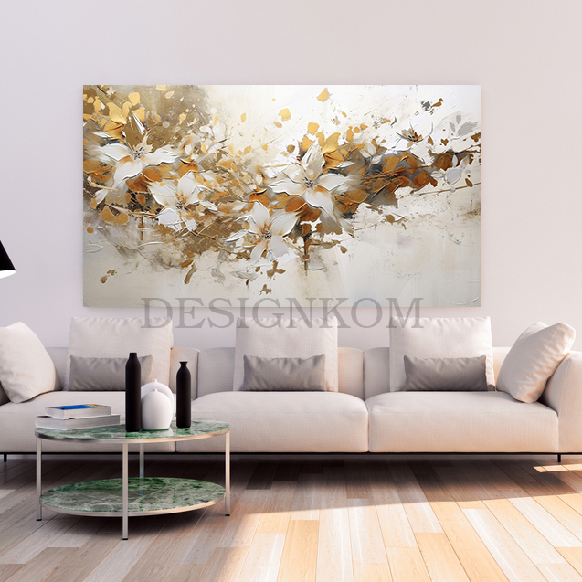 gold white flowers