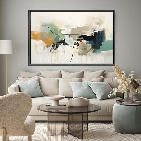 Abstract –Soft Beige, Blue and Copper Shades