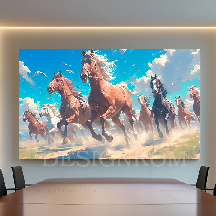 Galloping horses and Birds