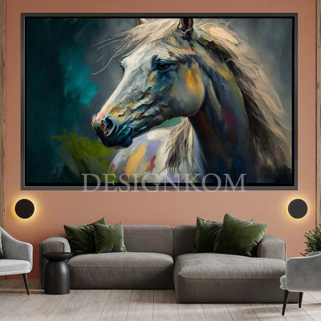 strong horse in green