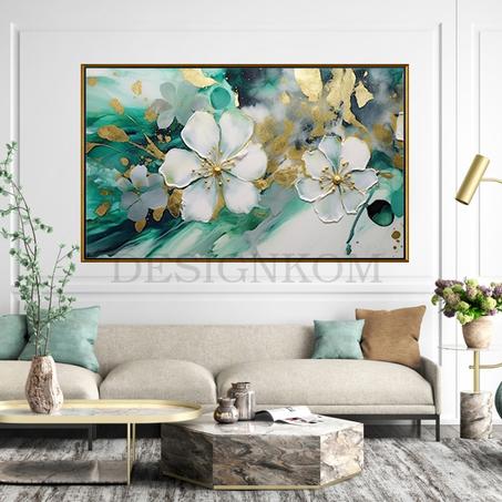 green gold flowers polin