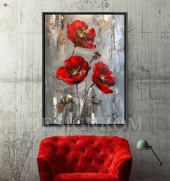 red flowers polin