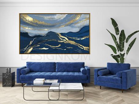 ABSTRAIT BLEU GOLD SKY