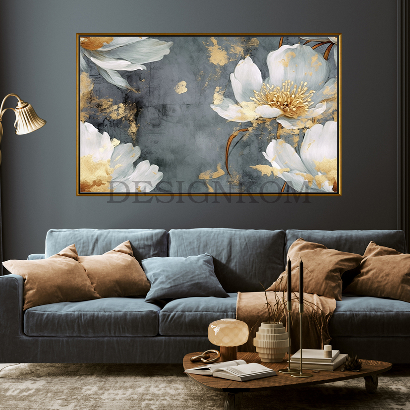 flowers polin in grey