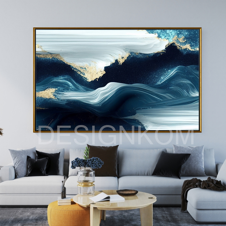 waves gold blue