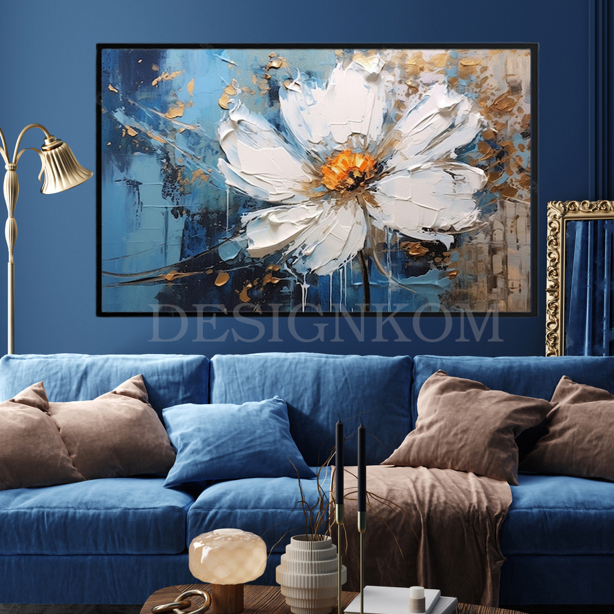 brown blue flower