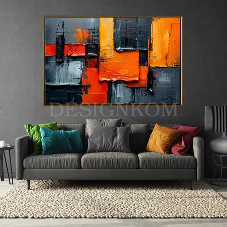 abstract black orange yellow