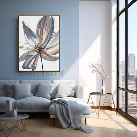 GREY BROWN FLOWER PAINT