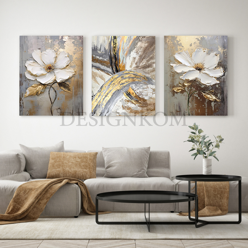 flowers cross in gold