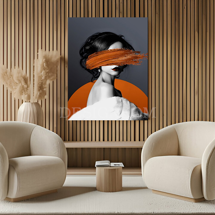 woman orange tension