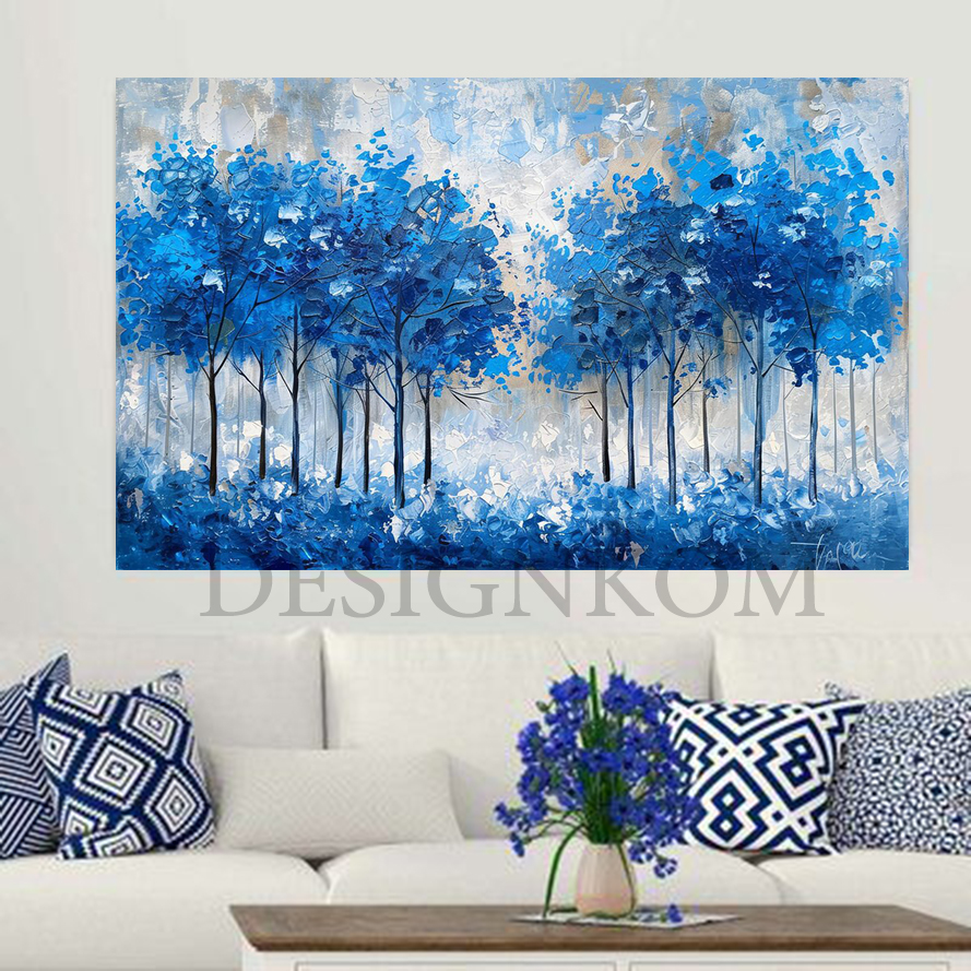 forest blue tree forest