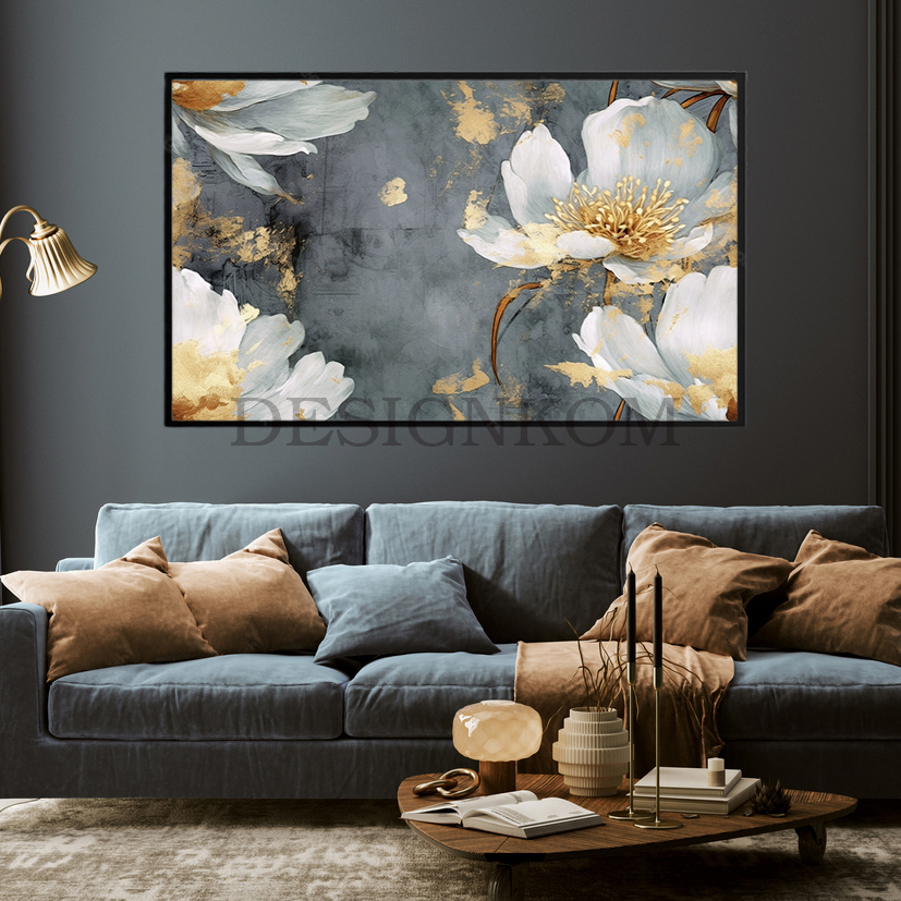 flowers polin in grey