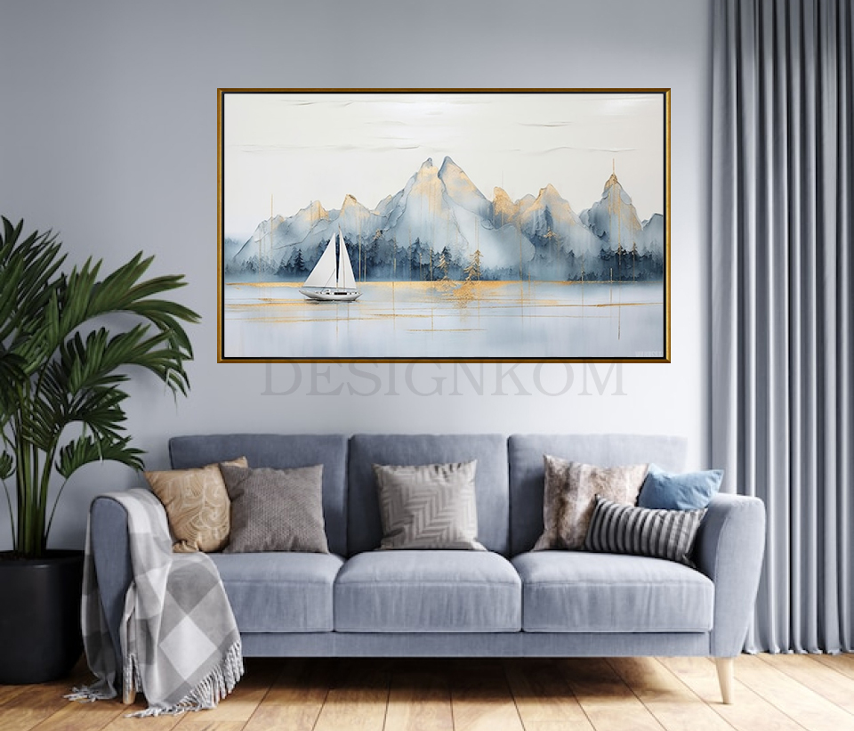LANDSCAP MAUNTAIN BOAT RIVER