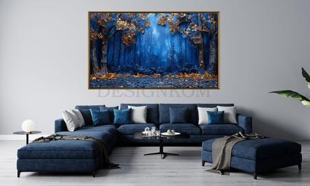 bleue forest gold leafs style