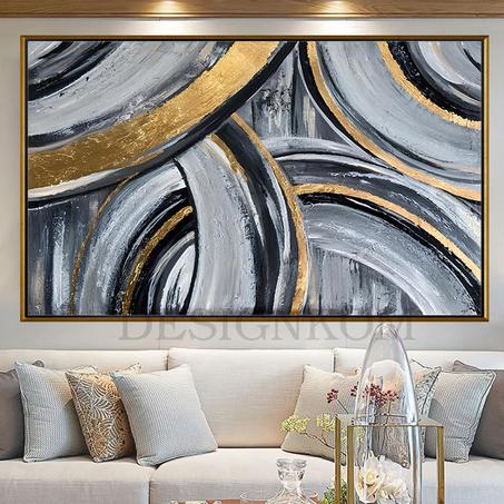 ABSTRACT CIRCULAR GOLD GREY BLACK