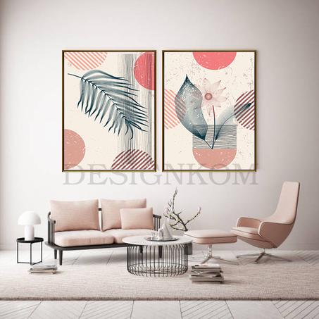 boho heavy pink leafs