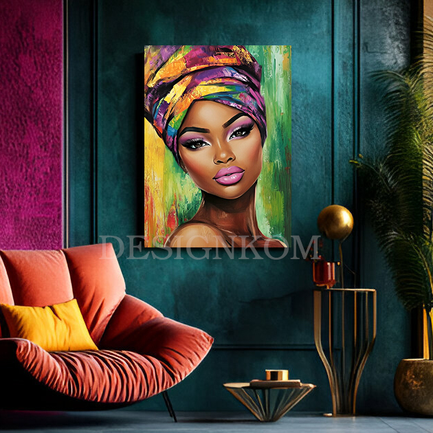 afro woman view