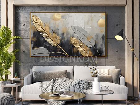 GREY GOLD FEATHER STYLE