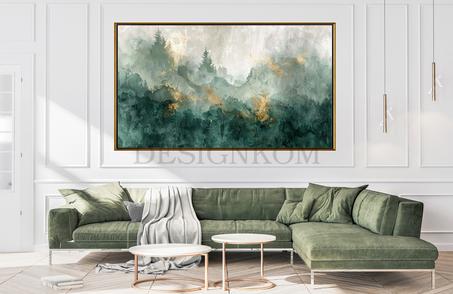 ABSTRACT GREEN  GOLD FOREST