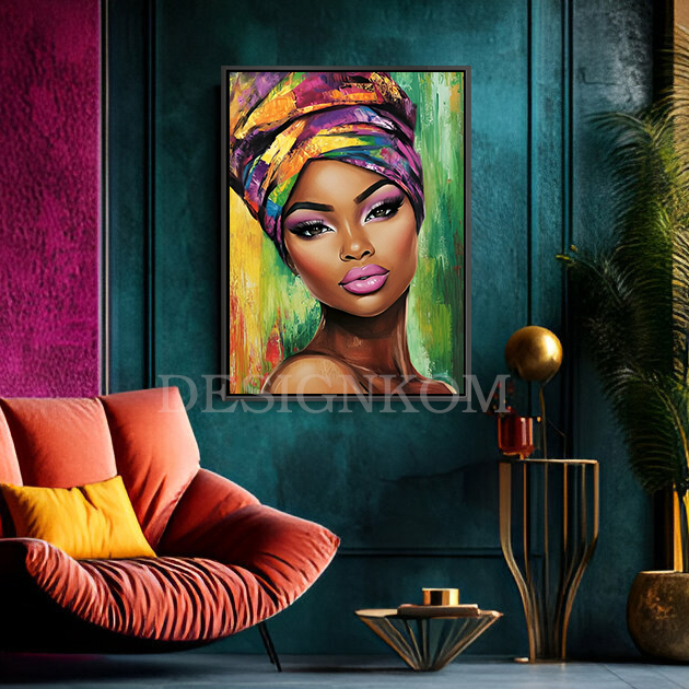 afro woman view