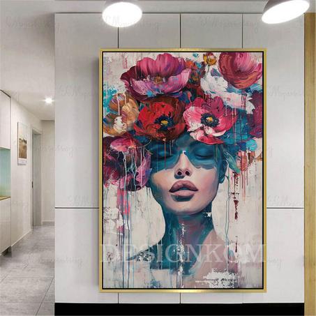 queen woman flowers