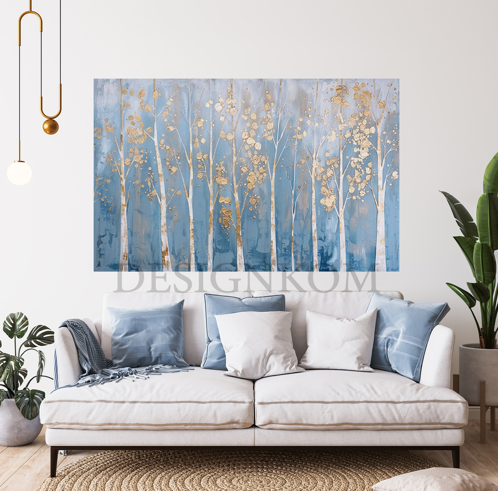 blue sky tree forest art