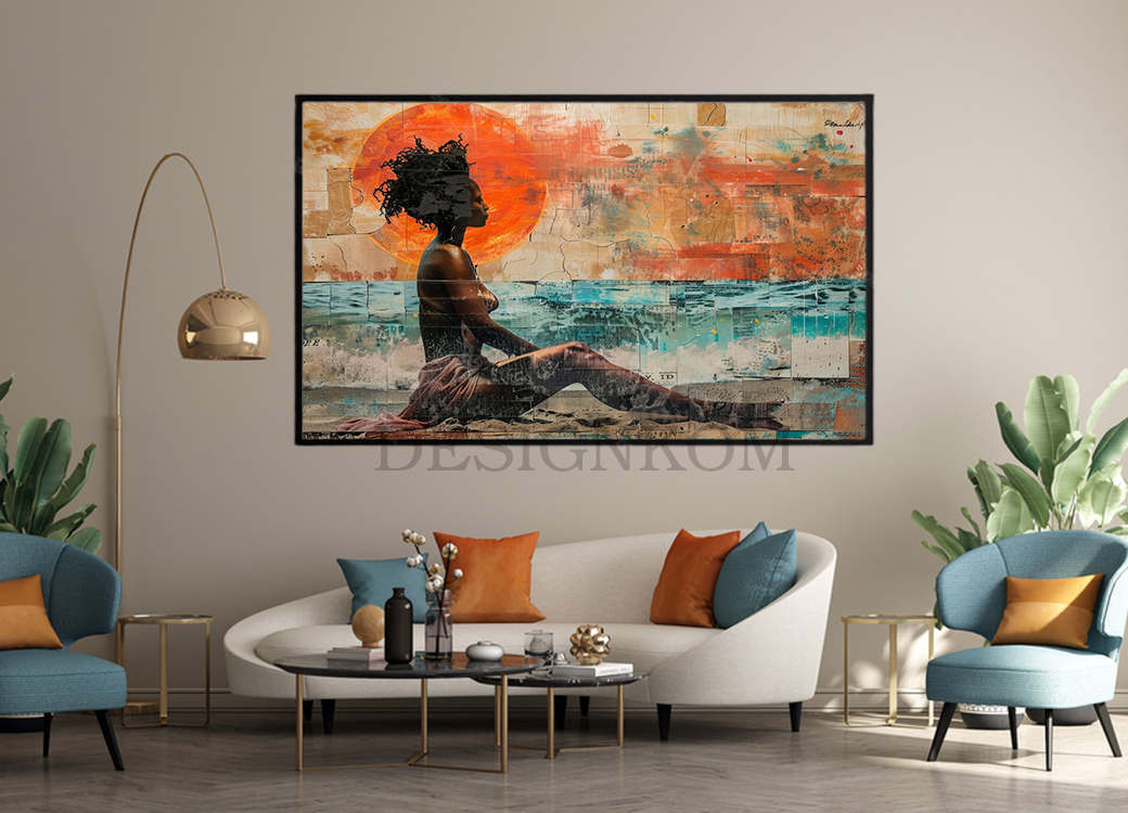 abstract black woman in beach