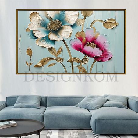 green bleu pink flowwers couple style