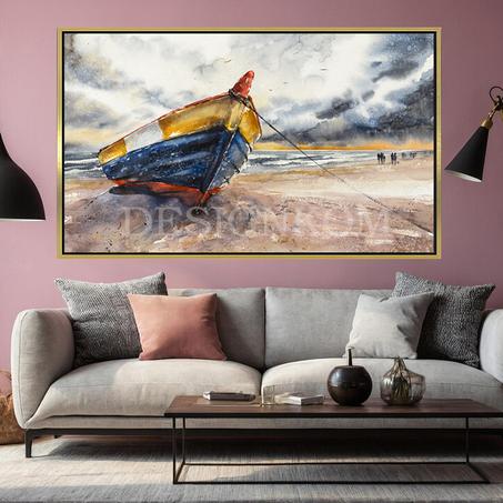 beach watercolor seascape