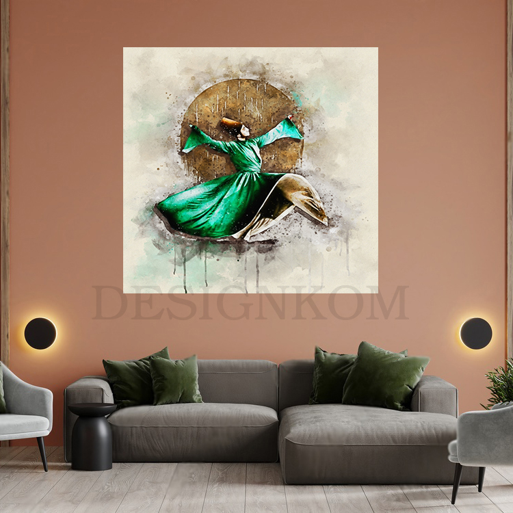Sufi Whirling Dervish in Motion – Spiritual Art