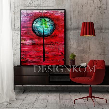 RED GREEN BALL ABSTRACT