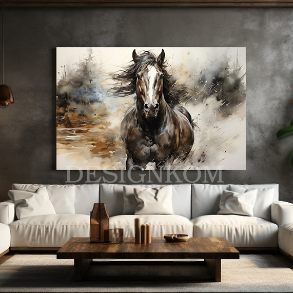 strong black horse
