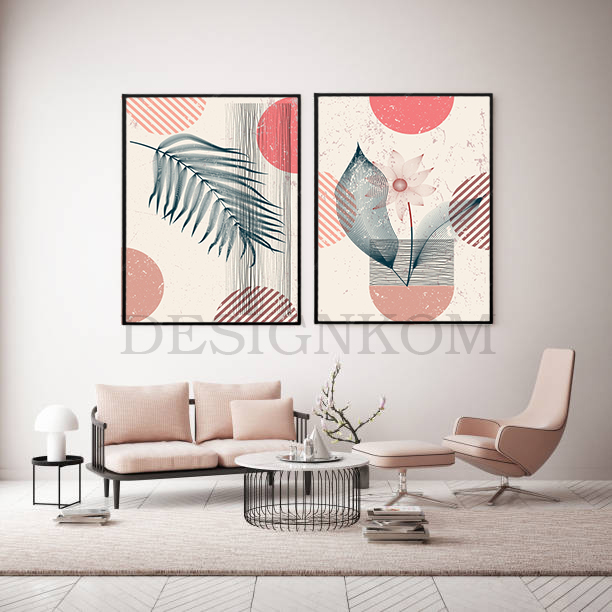 boho heavy pink leafs