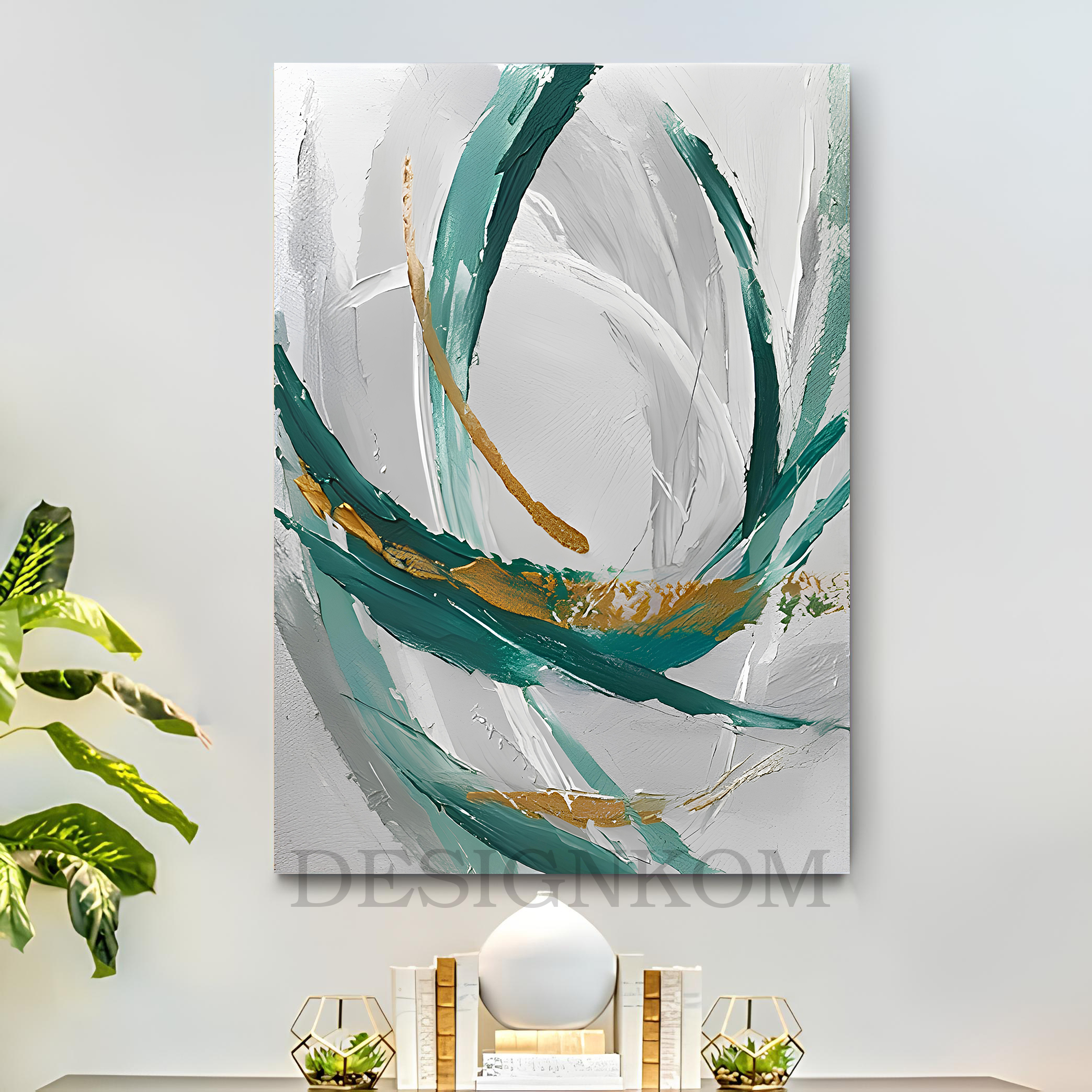 abstract green gold swearl