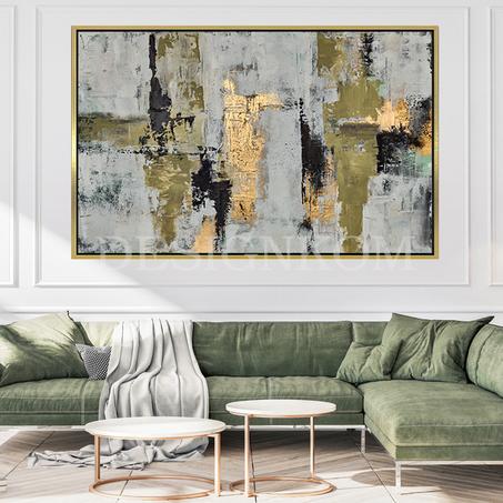 Modern Abstract – Green, Taupe, Gold