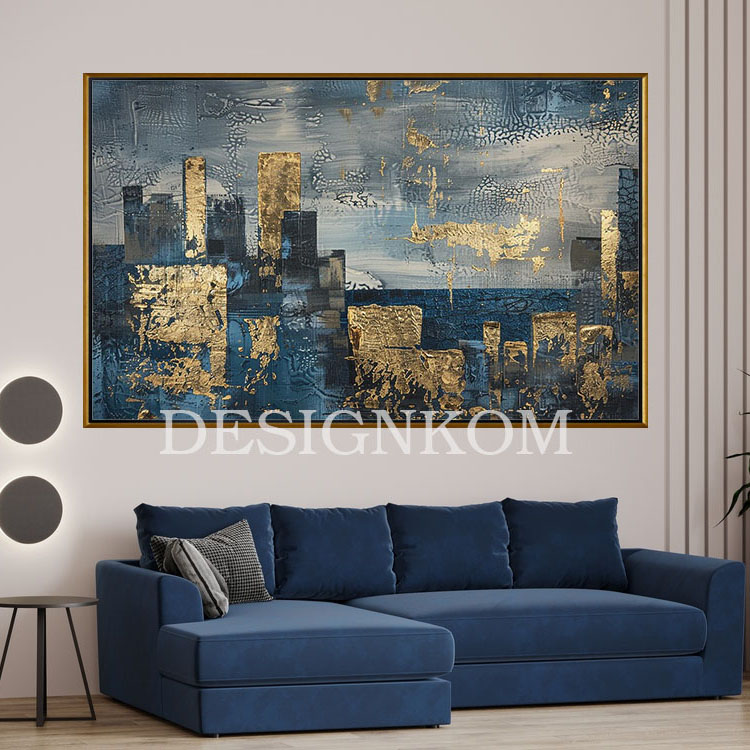 blue gold abstract