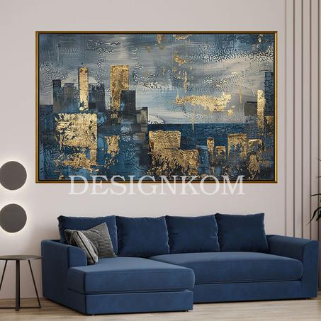 blue gold abstract