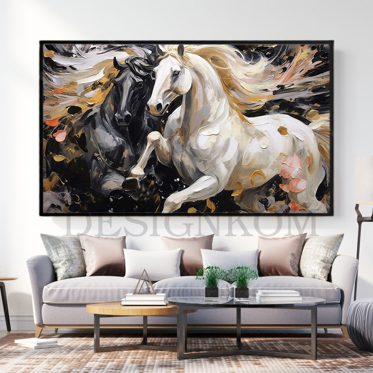 horses couple in pink