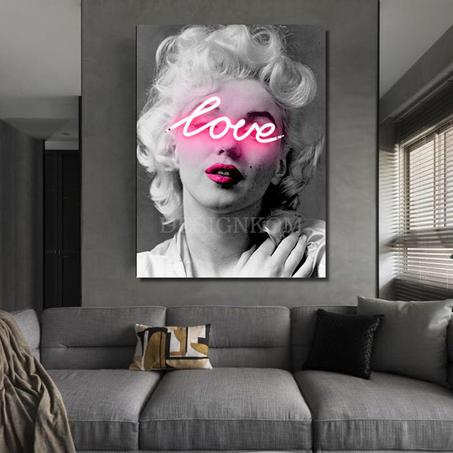 marilyn love neon pop art