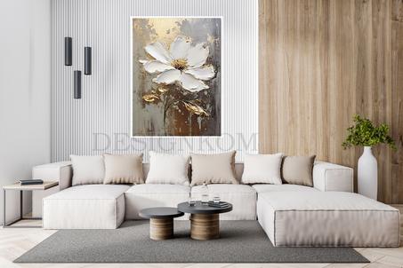 UNIQUE WHITE FLOWER GOLD