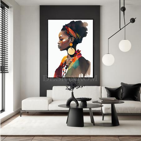 africaine woman beauty concentration