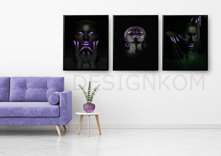 PURPLE BLACK WOMEN PORTRAIT