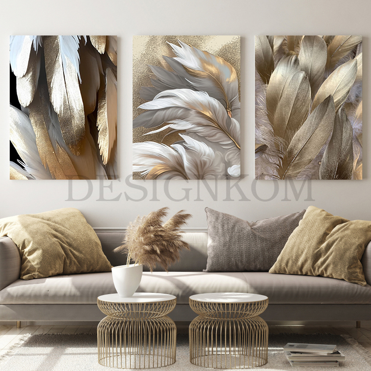 golden leafs feathers