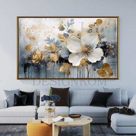 flower in gold grey