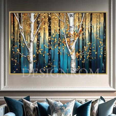 gold green tree forest