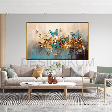 butterflies gold green