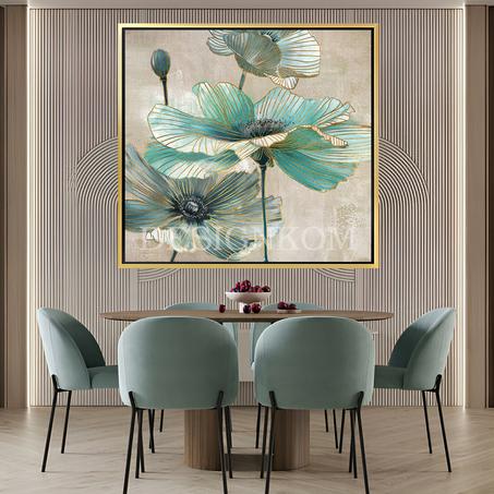 Elegant Green and Gold Flowers