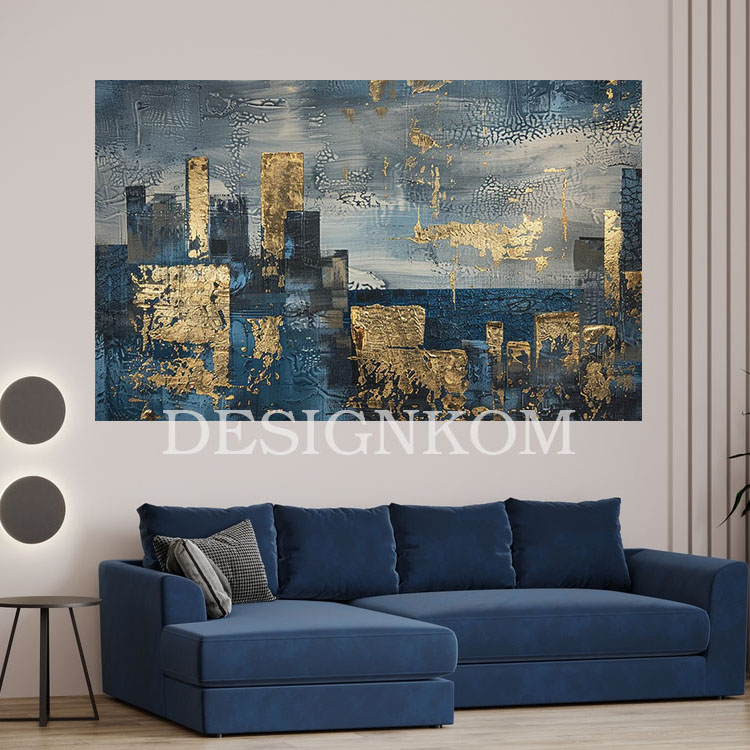blue gold abstract